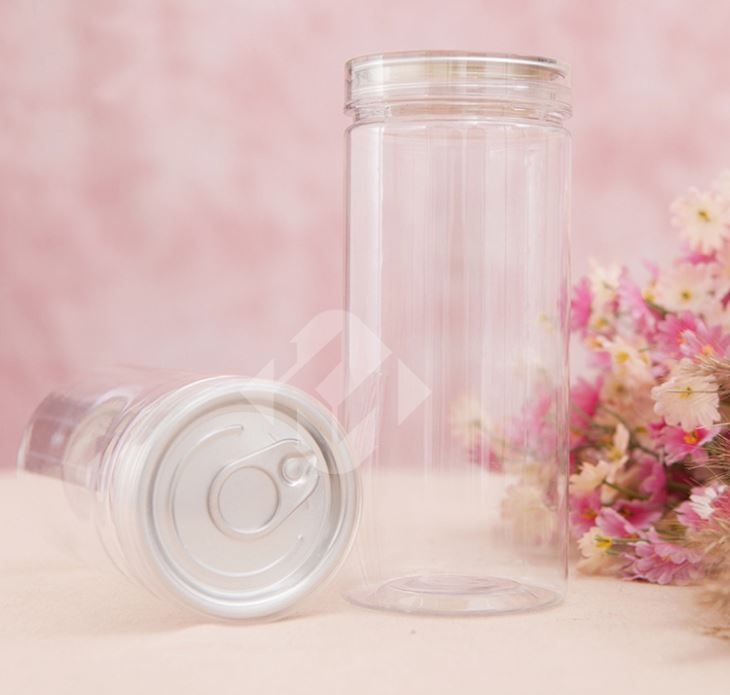 Round Food Grade Plastic Jar 150ml With Easy Pull Cover And Thread/Spiral Tank