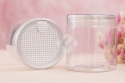Double Top Round Cookie Jar With 100ml Pet Aluminum Pull-Ring Lid,Plastic Jar Packaging