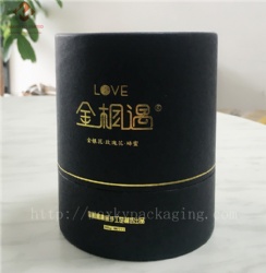 Black paper tube packaging with gold hot stamping LOGO